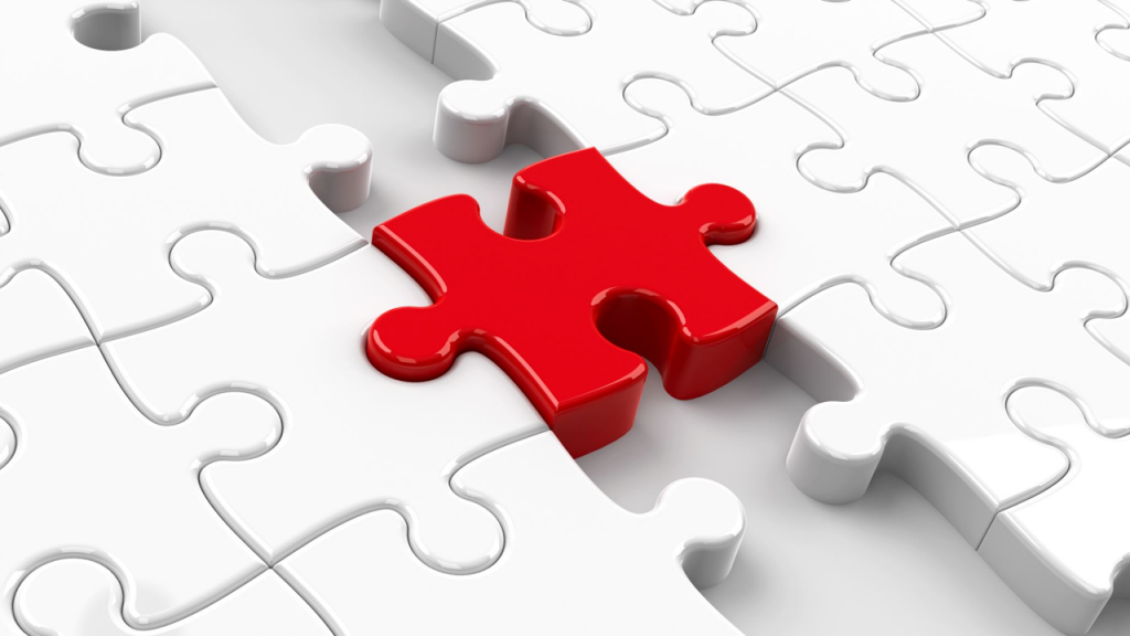 A unique piece to solve a puzzle, symbolizing collaboration and problem-solving with technology.